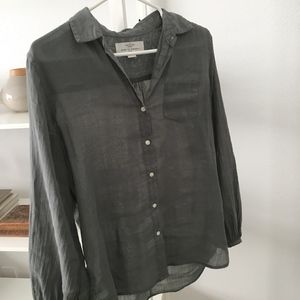 Cute button up collared Ramie shirt from Anthro
